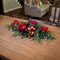 Pre-Lit LED Table Top Centerpiece Swag - Golden Leaf Red Magnolia